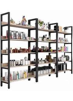 MOMENT 3-Tier Ladder Shelf, Bookshelf Rack 3 Tier Storage Organizer Shelf, Shelf Unit, Plant Stand, Living Room Bookcases, Industrial Bookshelf, For Bedroom, Kitchen, Office, Lite Brown, 93X60X30 Cm  - Image 5