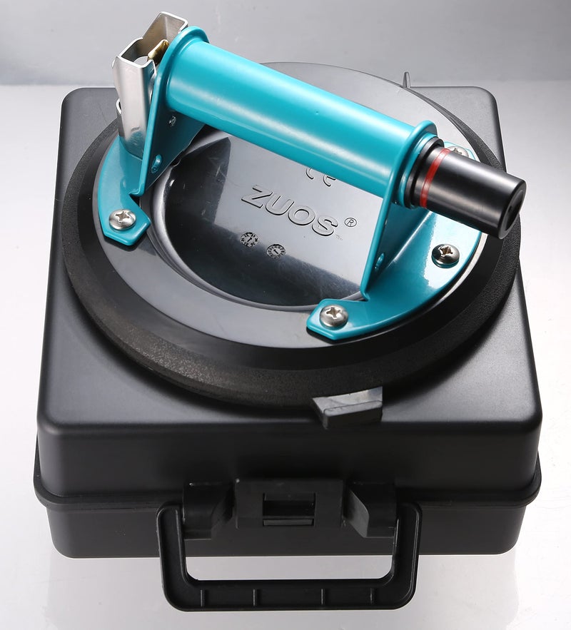 ZUOS ZUOS 8" NEW Glass Suction Cup for Granite & Glass Lifting, (Suitable for flat and rough surfaces) Vacuum Suction Cup with Metal Handle and ABS Pump,350lbs Load Capacity (suction cup-B) - Image 1