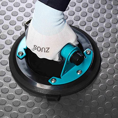 ZUOS ZUOS 8" NEW Glass Suction Cup for Granite & Glass Lifting, (Suitable for flat and rough surfaces) Vacuum Suction Cup with Metal Handle and ABS Pump,350lbs Load Capacity (suction cup-B) - Image 4