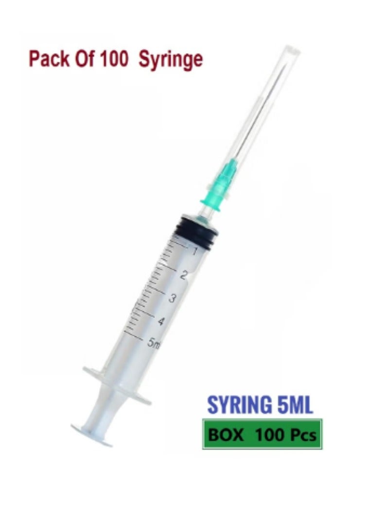 SKYLINE Set of 100 single-use medical syringes 5ML With Needle - Image 1