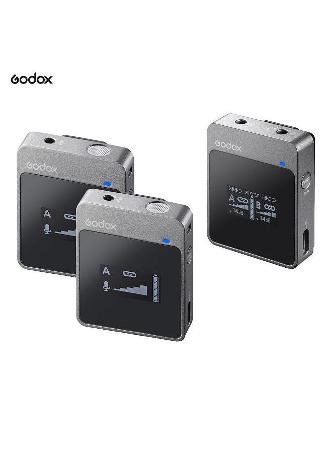 Generic - نظام الميكروفون اللاسلكي Godox MoveLink M2 2.4G (2 جهاز إرسال + 1 جهاز استقبال) نطاق فعال 50 متر بطارية مدمجة - Image 1