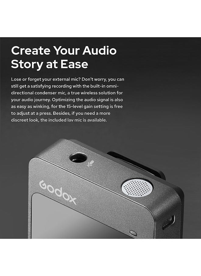 Generic - نظام الميكروفون اللاسلكي Godox MoveLink M2 2.4G (2 جهاز إرسال + 1 جهاز استقبال) نطاق فعال 50 متر بطارية مدمجة - Image 1