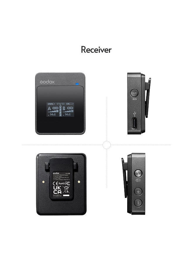 Generic - نظام الميكروفون اللاسلكي Godox MoveLink M2 2.4G (2 جهاز إرسال + 1 جهاز استقبال) نطاق فعال 50 متر بطارية مدمجة - Image 1