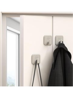 KASTWAVE 4Pcs Adhesive Hooks, Designer Hooks, for Hanging Heavy Duty 11 lbs, Damage Free Hanging Wall Hooks with Adhesive Strips, Easy to Hang Robe Towel Sticky Hooks, Waterproof Adhesive Wall Hooks  - Image 2