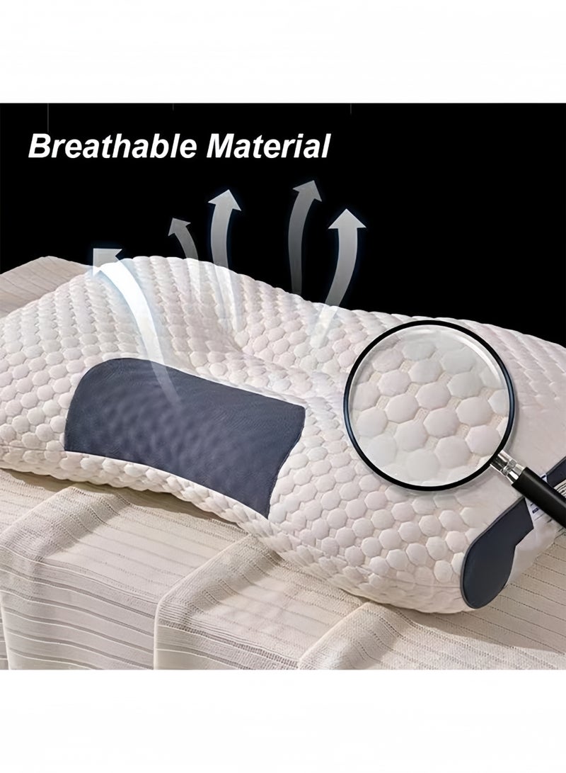 وسادة عنق الرحم لتخفيف آلام الكتف والرقبة، وسادة دعم الرقبة المريحة القابلة للتعديل، وسادة دعم العنق للنوم على الجانب والظهر 48*74 سم - Image 4