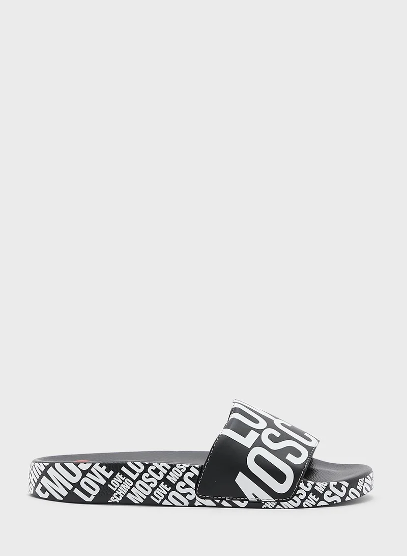 Love Moschino Printed Slides