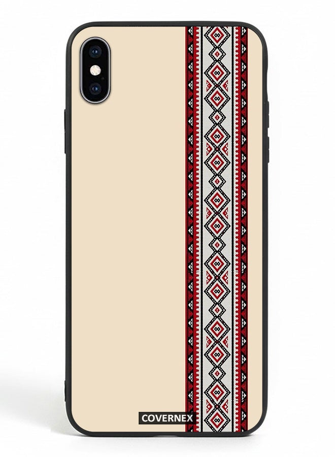 Covernex Apple iPhone Xs Max Protective Case Cover Printed Featuring Traditional Tribal Embroidery Strip - Image 2