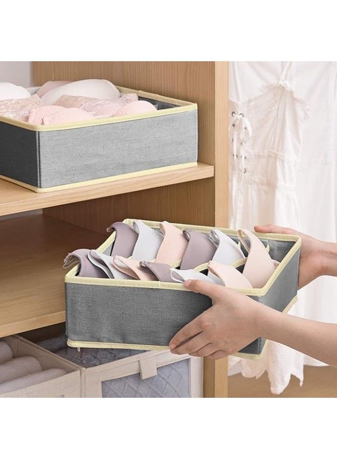 8 Pieces Drawer Dividers Underwear Organizer for Home, 8 Foldable Drawer Dividers, Under Bed Organizer, Closet Dividers, Storage Box for Clothes, Underwear, Bras, Socks, Clothing (Grey)