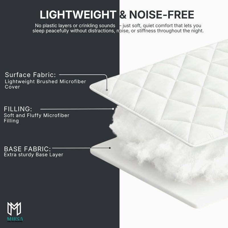 MUSA MUSA Quilted Fitted Mattress Pad - Elastic Deep Pocket Protector, Queen Size - Image 5