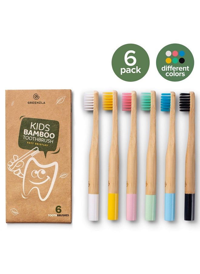 GREENZLA Greenzla Kids Bamboo Toothbrushes (6 Pack) | BPA Free Soft Bristles Toothbrushes | Eco-Friendly, Natural Bamboo Toothbrush Set | Biodegradable & Compostable Charcoal Wooden Toothbrushes  - Image 4