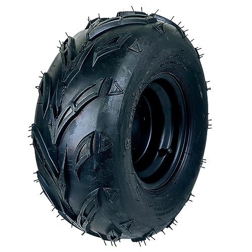 RedCap 16x8-7 Tubeless Tire with Wheel Rim Assembly Front Rear Wheel, 7 x 5" 3 Bolt Rim Spacing 79mm Compatible for Taotao Kandi Redcat Sunl Kazuma 70cc 110cc 125cc Off-Road UTV ATVs Go-Karts - (Left) - Image 1