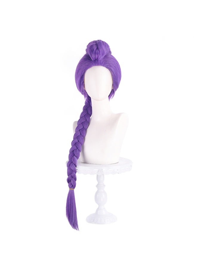 general KPop Demon Hunters Wig Rumi Cosplay 65cm Purple Braided Children's Wig Set - Image 1