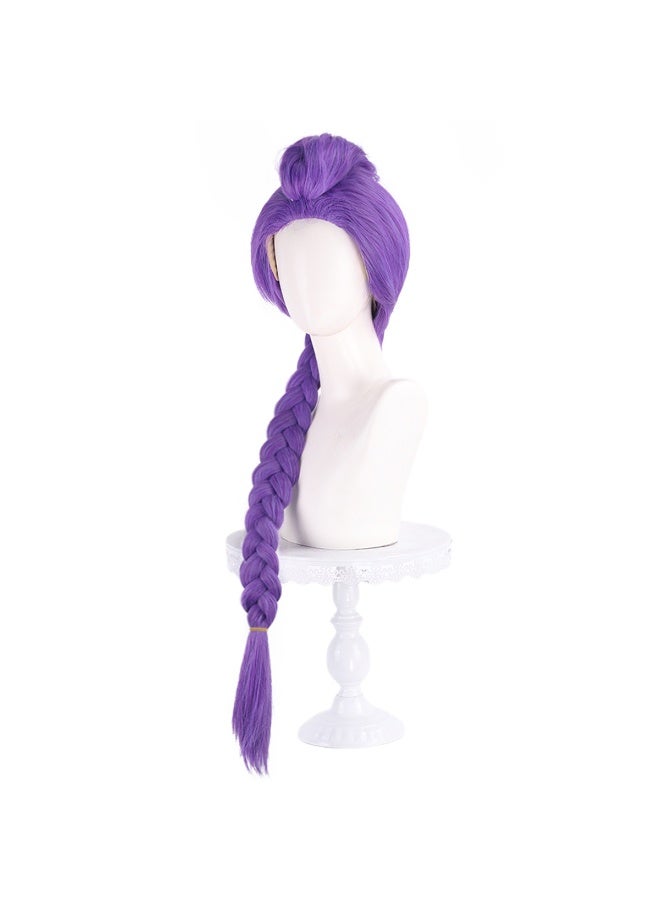 general KPop Demon Hunters Wig Rumi Cosplay 65cm Purple Braided Children's Wig Set - Image 2
