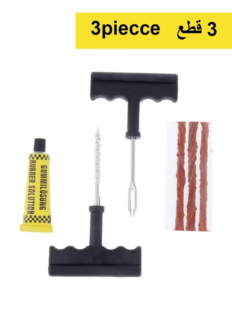 3 - Pieces Tubeless Tire Puncture Repair Kit - Image 1