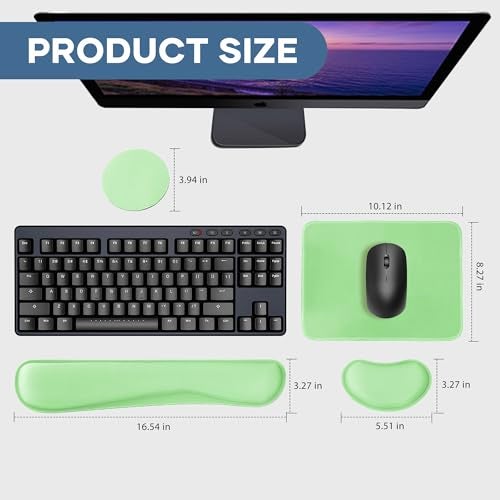 ABRONDA Office Ergonomic Memory Foam Computer Mouse and Keyboard Wrist Rest pad Support Carpal Tunnel, Wrist Rest for Keyboard and Mouse, Wrist Support Set - Image 2