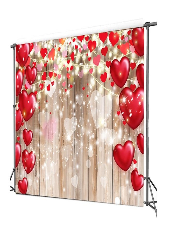 CHAIYA 7x5ft Valentine's Day Backdrop Wood Backdrop Vinyl Red Love Heart Valentine's Day Backdrops for Photography Mother's Day Party Bridal Shower Valentine Day Dessert Cake Table Decoration CY-290 - Image 4