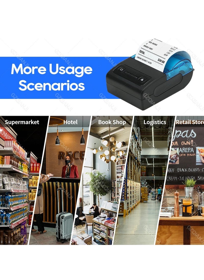 Portable 58mm Receipt Bill Printer Bluetooth Wireless Loyverse Mini Pocket POS Thermal Printer Small Business Android Windows