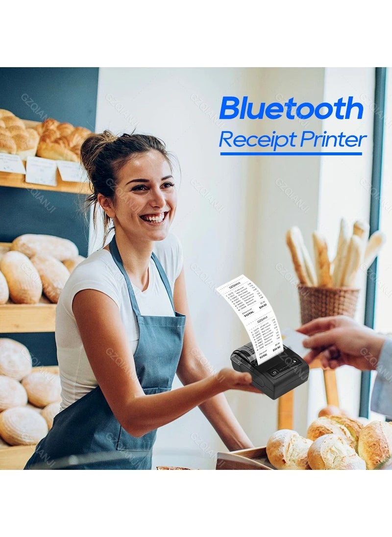 Portable 58mm Receipt Bill Printer Bluetooth Wireless Loyverse Mini Pocket POS Thermal Printer Small Business Android Windows
