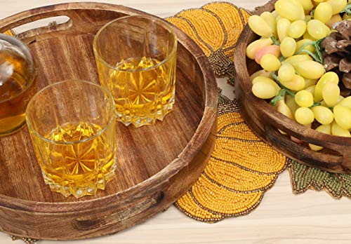 Bedding Craft Countertop Wooden Fruit Tray Baskets Set of 2, Organizer Crates for Kitchen, Bathroom, Pantry for Fruit, Vegetables Produce Bread General Storage Space Decorative Rustic Wood Natural Burnt 12x12x1.5 - Image 2