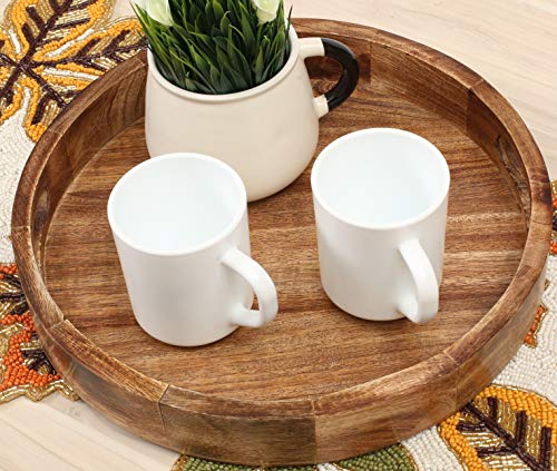 Bedding Craft Countertop Wooden Fruit Tray Baskets Set of 2, Organizer Crates for Kitchen, Bathroom, Pantry for Fruit, Vegetables Produce Bread General Storage Space Decorative Rustic Wood Natural Burnt 12x12x1.5 - Image 4