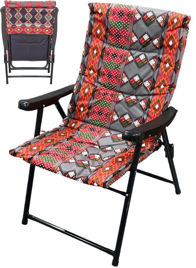 كادي ون كرسي تخييم قابل للطي عالي الجودة كرسي تخييم مبطن خفيف الوزن قابل للطي بظهر مرتفع للتخييم في الهواء الطلق والشاطئ  للتخييم و الرحلات - Image 1