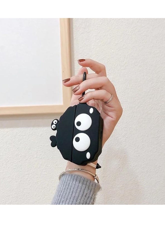 Happy D Kawaii Soft Silicone Case for AirPods 4 (2024) - Premium Silicone, with Keychain Hook, Supports Wireless Charging, Shockproof Protection for Men and Women (Dust-Proof Ball) - Image 4