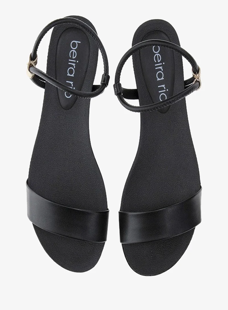 Beira Rio Black Flat Sandals for Women – Stylish Ladies Flat Sandals & Comfortable Flat Slippers for Women | Best Price UAE