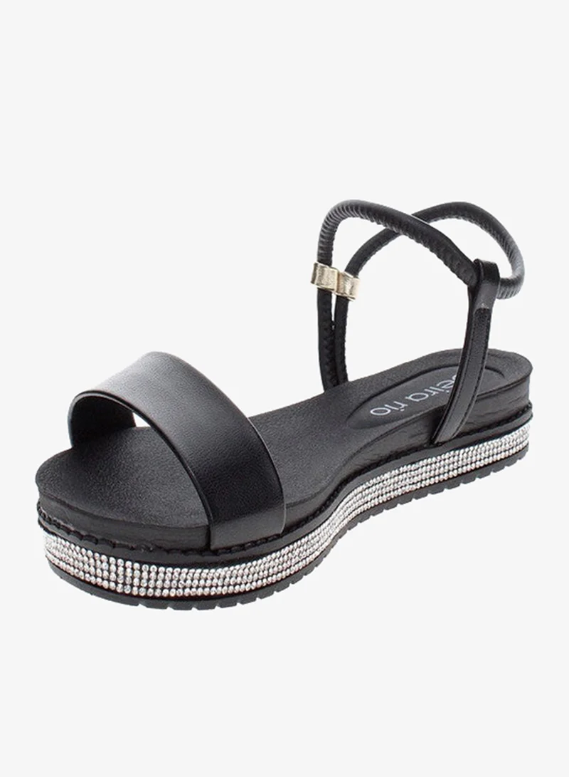 Beira Rio Black Flat Sandals for Women – Stylish Ladies Flat Sandals & Comfortable Flat Slippers for Women | Best Price UAE