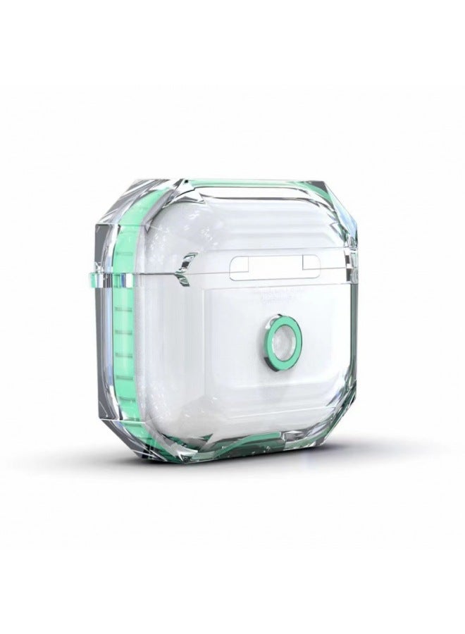 Loquat Airpodspro2 Protective Case Four Corner Anti-drop Airpodspro Protective Case Two-color Transparent-Color:Green-Applicable Model:Airpods Pro - Image 1
