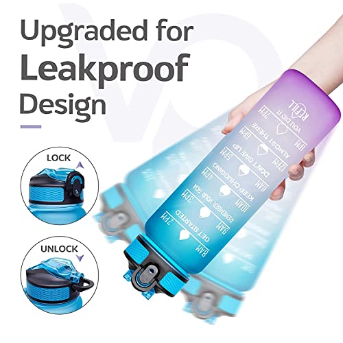 Arto Unbreakable Water Bottle 1 Litre with Motivational Time Marker, Leakproof Durable BPA Free Non-Toxic Water bottle for office,Water bottle for gym (Multicolor) - Image 4