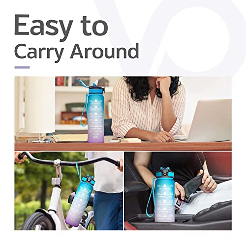 Arto Unbreakable Water Bottle 1 Litre with Motivational Time Marker, Leakproof Durable BPA Free Non-Toxic Water bottle for office,Water bottle for gym (Multicolor) - Image 2