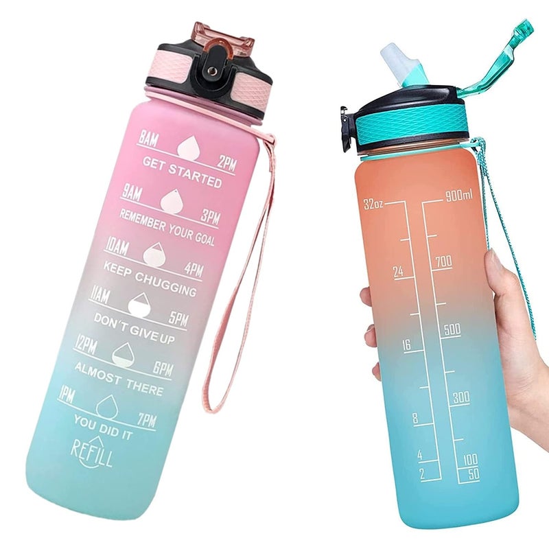 Arto Unbreakable Water Bottle 1 Litre with Motivational Time Marker, Leakproof Durable BPA Free Non-Toxic Water bottle for office,Water bottle for gym (Multicolor) - Image 3