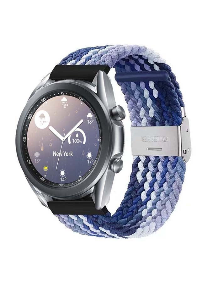 Perfii Adjustable Braided Solo Loop Band For Samsung Galaxy Watch3 Blue Berry - Image 2