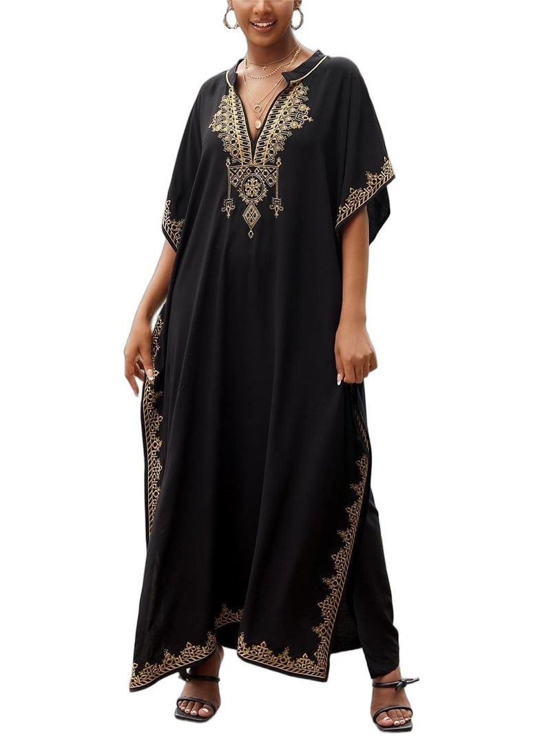 IMAGEKOPE Kaftan Dresses for Women Swimsuit Coverup Plus Size Beach Caftan Cover Ups for Swimwear Embroidery - Image 1