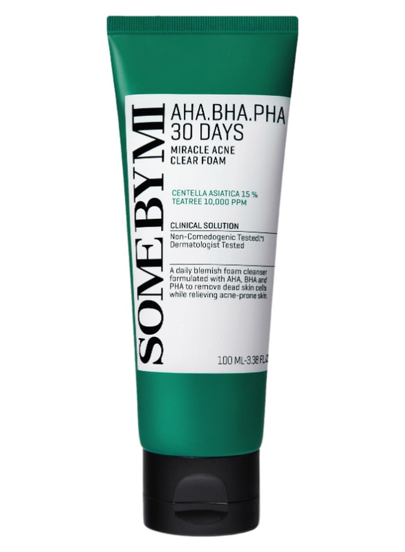 Some by Mi Aha-Bha-Pha 30 Days Miracle Acne Clear Foam Green 100ml - Image 1