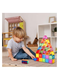 HOPHOP HOPHOP 100pcs bagnet building tiles vibrant clear color early learning brain development magnetic 3D building blocks,construction play boards, creativity beyond imagination  - Image 5