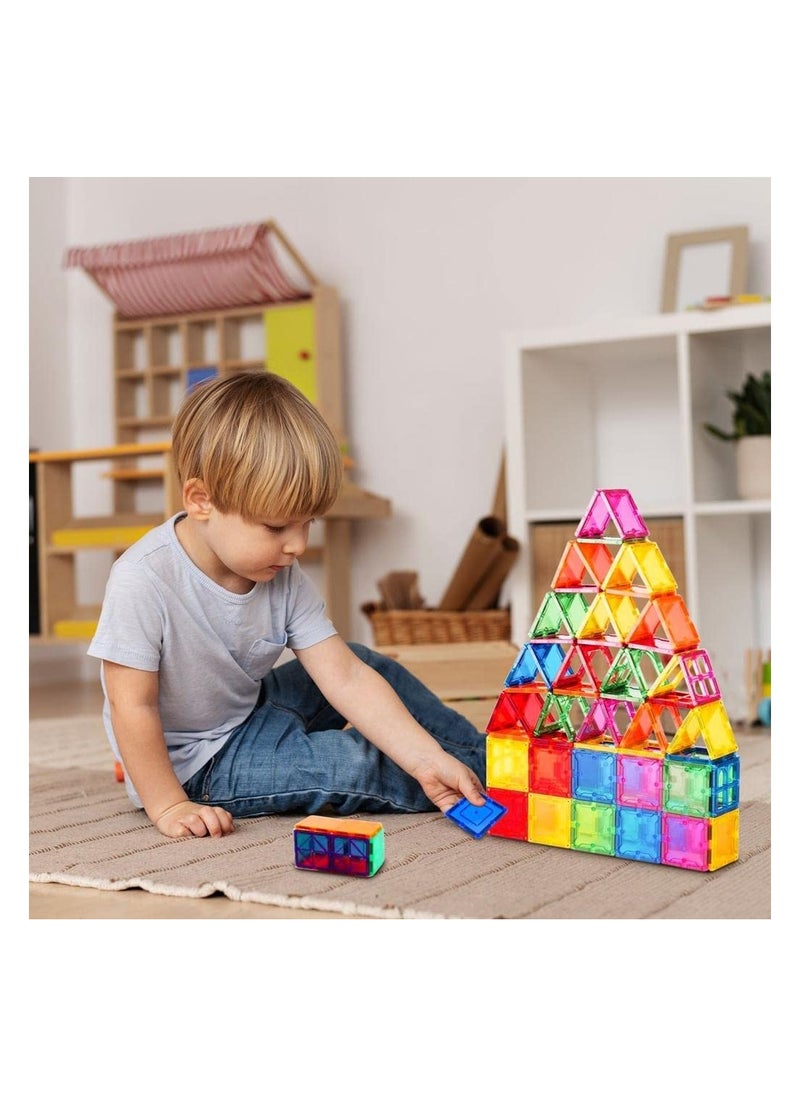 HOPHOP - HOPHOP 100pcs bagnet building tiles vibrant clear color early learning brain development magnetic 3D building blocks,construction play boards, creativity beyond imagination - Image 1