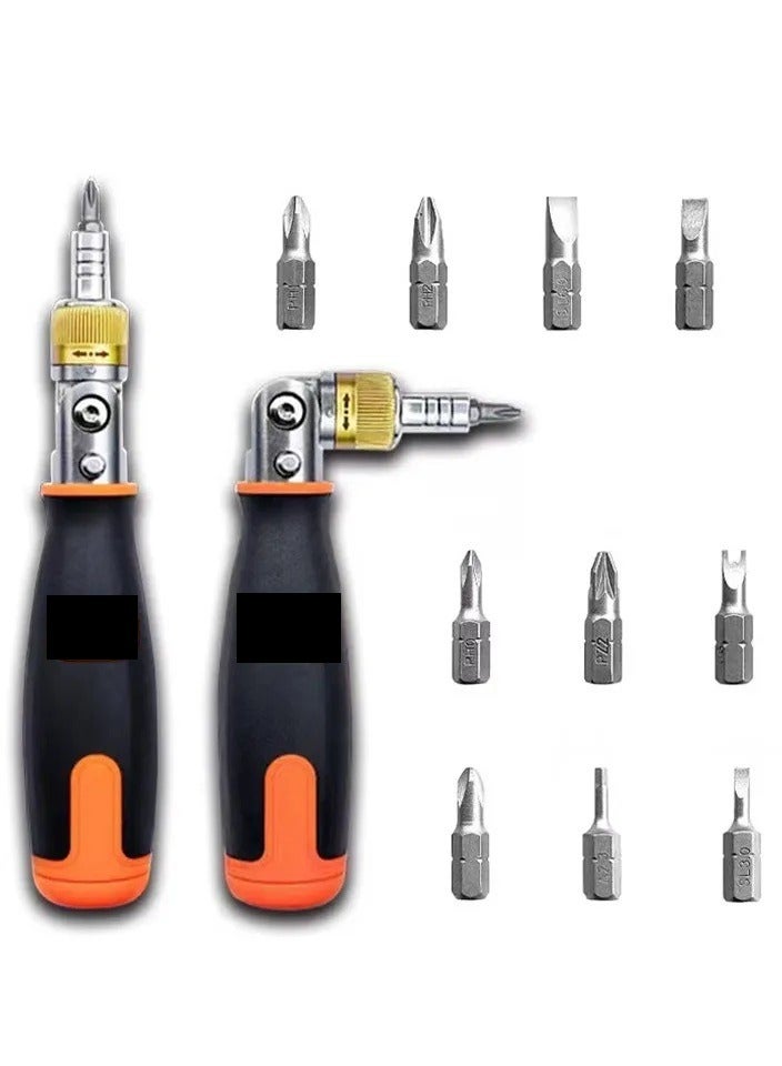 10 in 1 Ratcheting Screwdriver Set with Universal Socket Featuring High Quality Chrome Vanadium Alloy Steel Construction Complete Cordless Accessories Kit for Effortless DIY Master  - Image 1