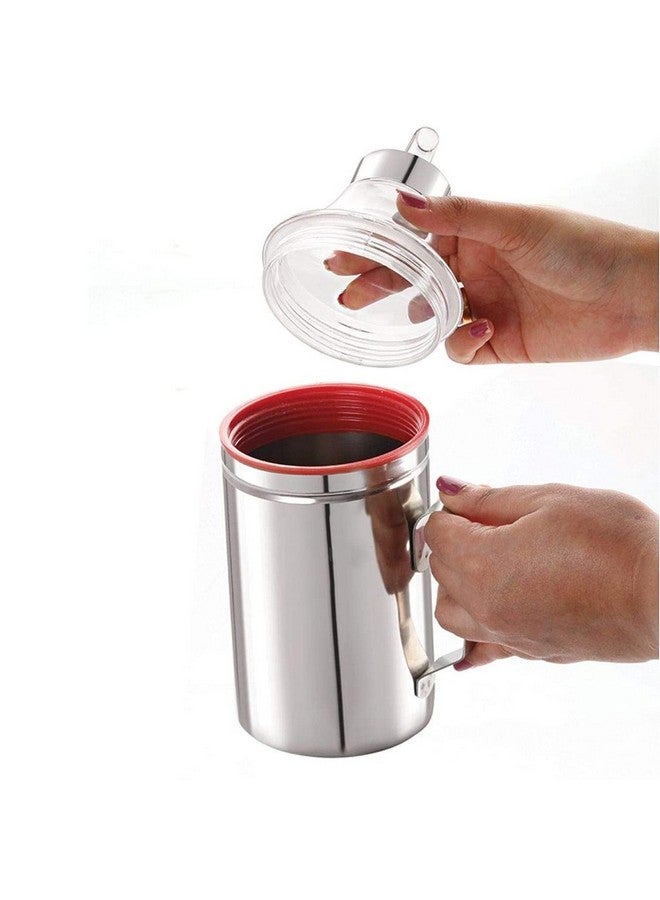STEEPLE 1000ml Stainless Steel Oil Dispenser with Handle 1 Litre (Pack of 2) - Image 3