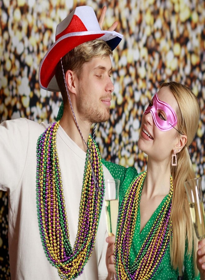 ZZYFGH 12PCS Mardi Gras Beads, Gold Green Purple Mardi Gras Metallic Beads Costumes Necklaces Bulk, 33" Mardi Gras Necklace Women Men Stuff, Festival Parade Throw Accessories for Wedding Birthday - Image 5