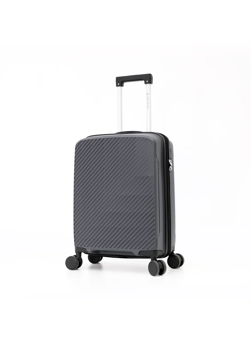 جيوردانو حقيبة سفر ترولي صلبة غير قابلة للكسر مقاس  بوصة حجم مقصورة بعجلات دوارة مزدوجة رمادية