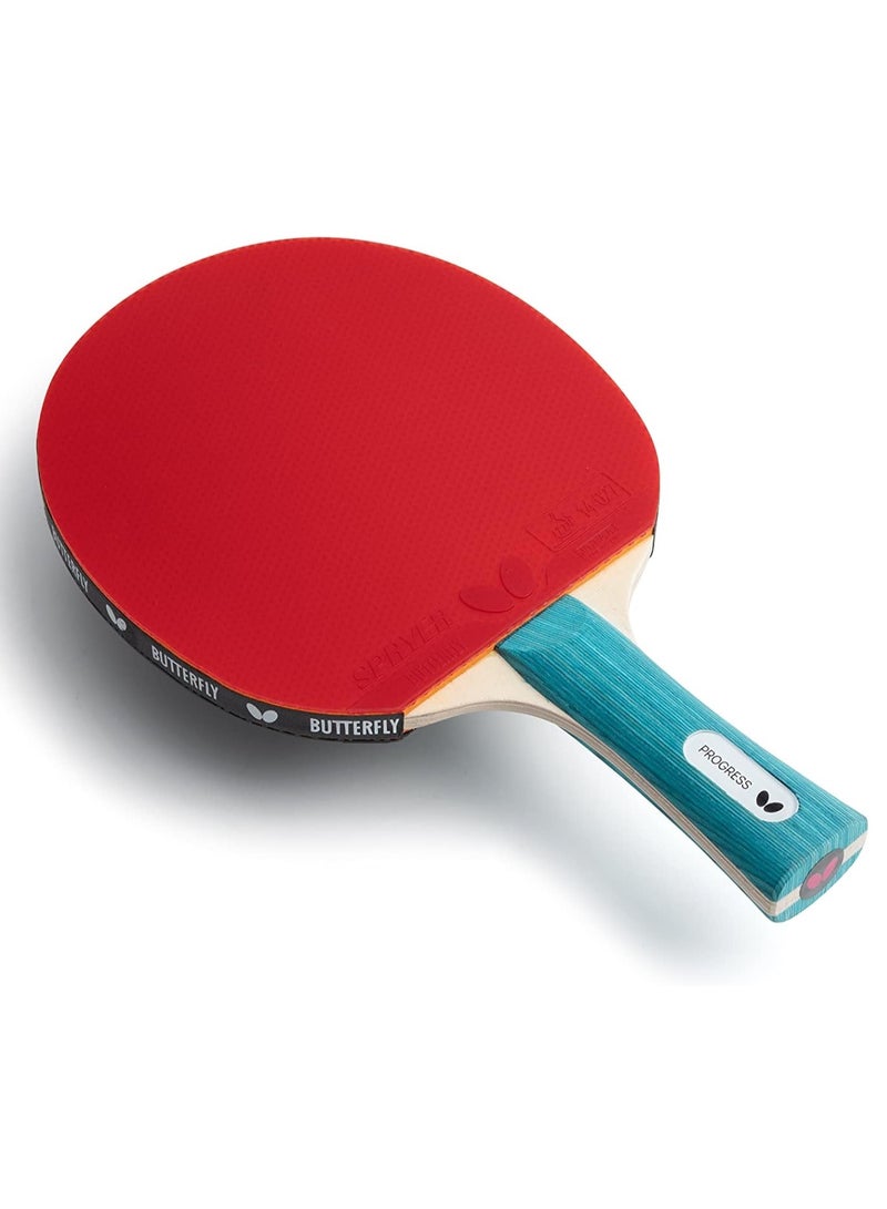 BUTTERFLY Butterfly Progress Table Tennis Racket Professional Butterfly Table Tennis Racket FL (Flared) Handle Style (Black/Red) 44906901008869  - Image 3