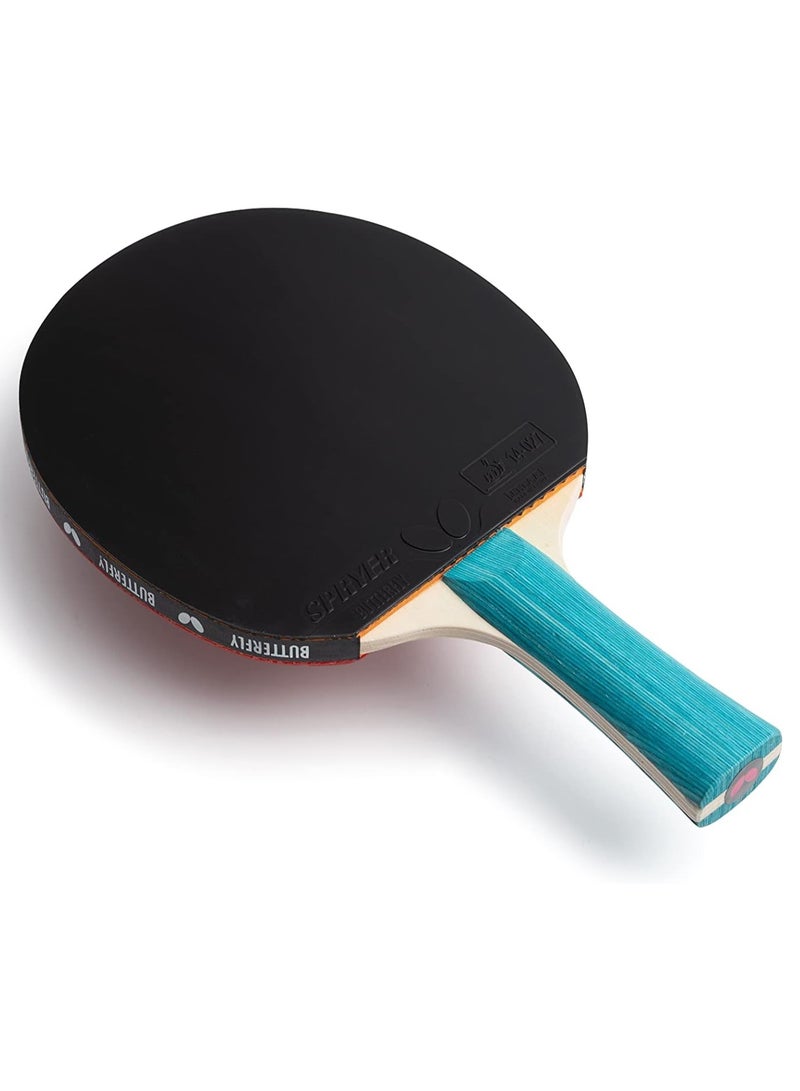 BUTTERFLY Butterfly Progress Table Tennis Racket Professional Butterfly Table Tennis Racket FL (Flared) Handle Style (Black/Red) 44906901008869  - Image 4