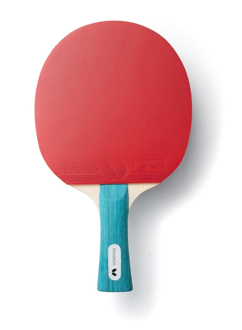 BUTTERFLY Butterfly Progress Table Tennis Racket Professional Butterfly Table Tennis Racket FL (Flared) Handle Style (Black/Red) 44906901008869  - Image 2