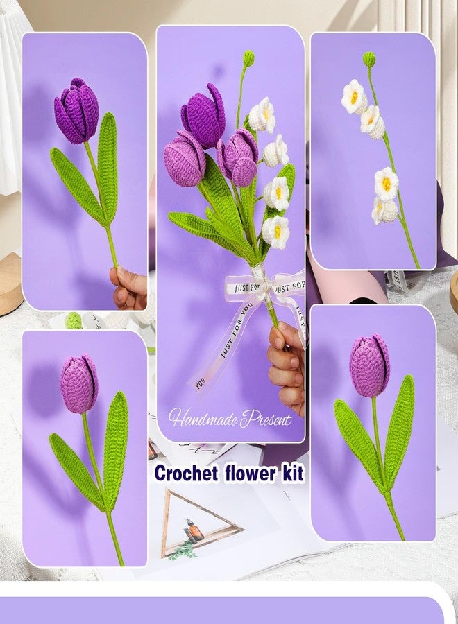 Iuuidu Crochet Kit for Beginners, Flower Bouquet Crochet Kit, Crochet Starter Kits with Step-by-Step Video Tutorials and Hook for Adults DIY Craft Birthday Wedding Present, Home Decor - Image 4