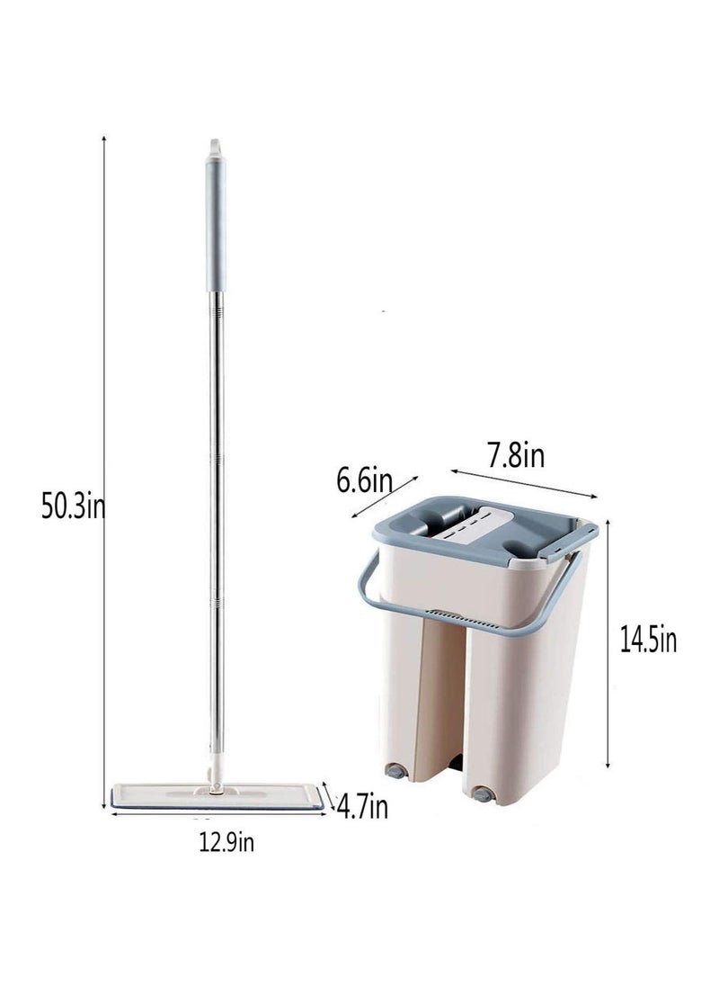 Scratch Flat Mop and 2 in 1 Bucket,Cleaning Mop Set Cleaning Mop,Floor Mop Mop Cleaning System Cleaner  - Image 3