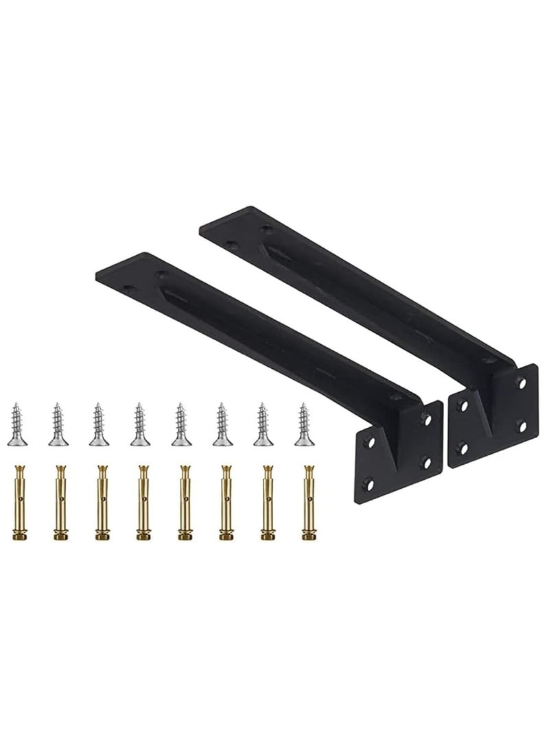 Rubik Fixed Sehlf Brackets 17.5 inch - 2pcs Wall Mounted Triangle Heavy Duty Corner Brace Joint Right Angle Bracket for DIY Bench Table  - Image 1