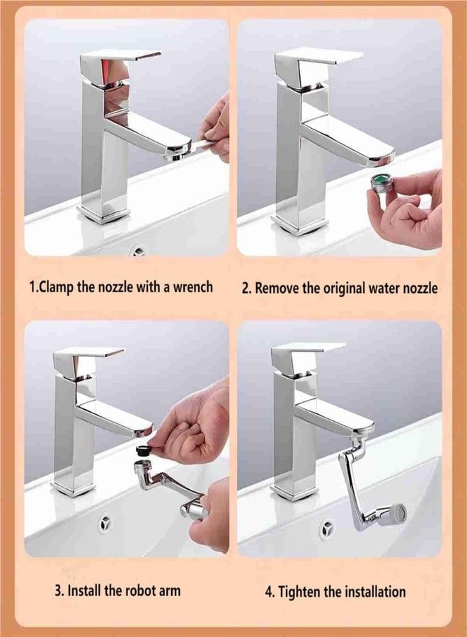 COSWARE Tap Extender Universal 1080° Swivel Robotic Arm Swivel Extension Faucet Aerator, ABS plastic Chrome Finish body, Faucet Sprayer Attachment, tap filter, sink tap extender for kitchen sinks - Image 5