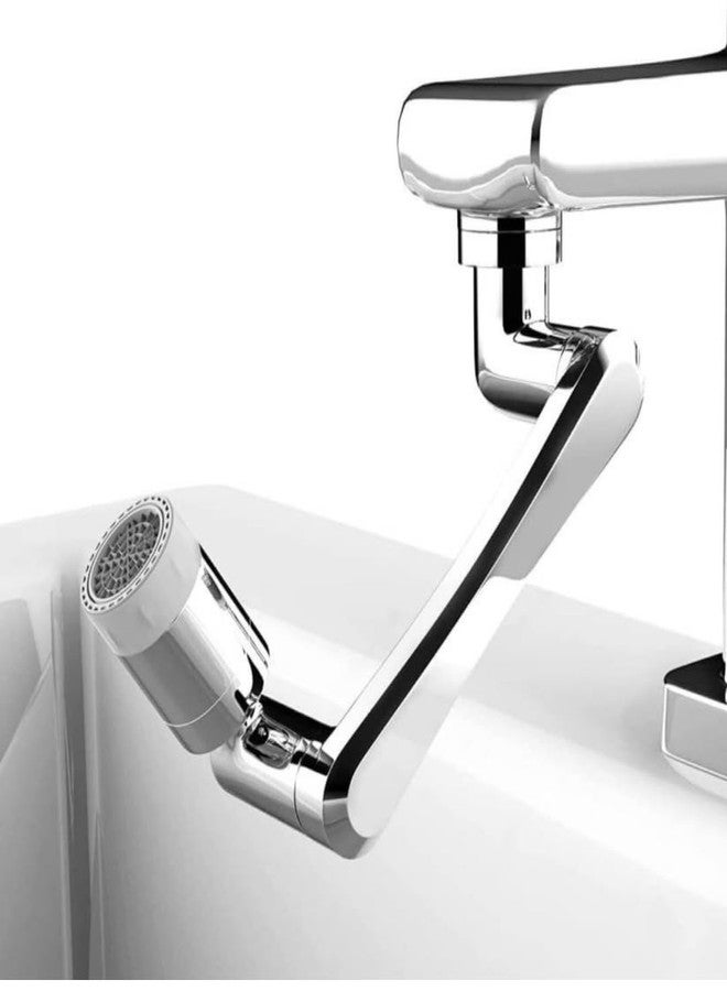 COSWARE Tap Extender Universal 1080° Swivel Robotic Arm Swivel Extension Faucet Aerator, ABS plastic Chrome Finish body, Faucet Sprayer Attachment, tap filter, sink tap extender for kitchen sinks - Image 1