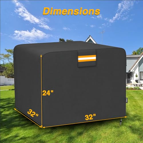 EVRBUL 32L x 32W x 24H Square Patio Gas Fire Pit Table Cover Heavy Duty 420D Waterproof Outdoor Fire Pit Cover Fire Table Cover for 28 30 32 Inch Square Fire Pit Tables - Image 3